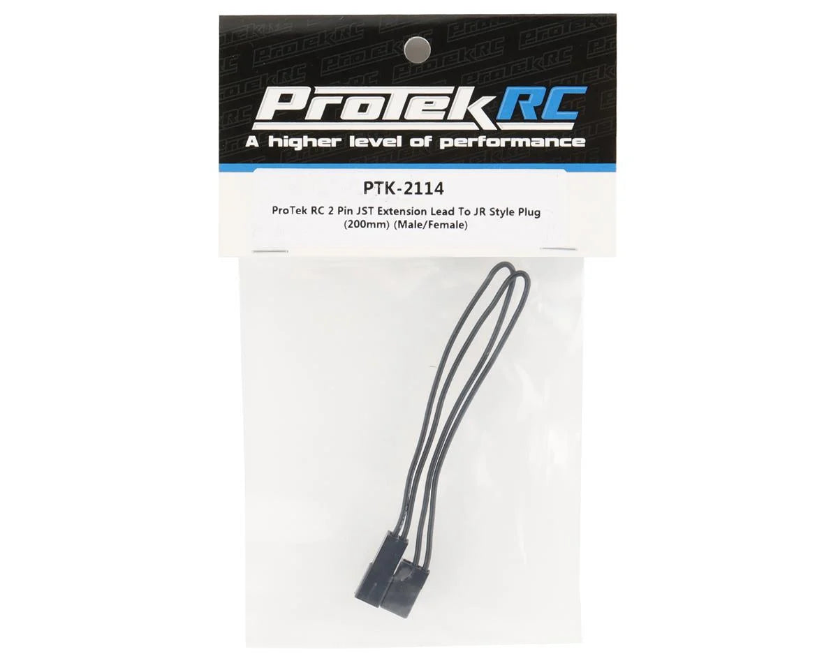 ProTek RC 2 Pin JST Extension Lead to JR Servo Style Plug (200mm) (Male/Female) - Xtreme RC