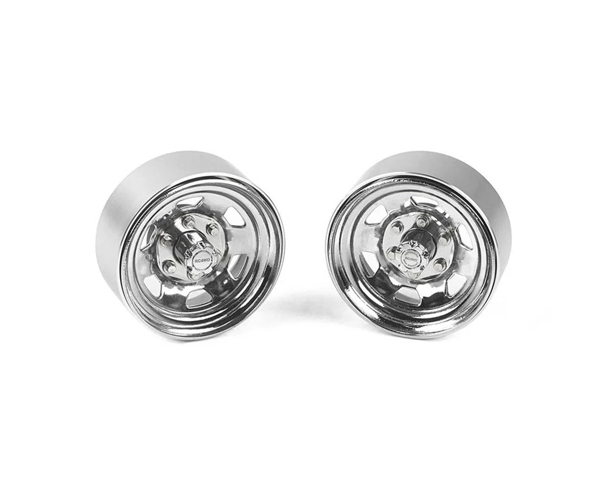 Stamped Steel 1.7" Beadlock SR5 Wheels (Chrome) - Xtreme RC