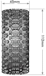 SC-Uphill 1/10 Short Course Tires, Soft, 12, 14 & 17mm Removable Hex on Black Rim (2) - Xtreme RC