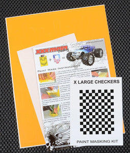 XXX Main Racing X Large Checkers Paint Mask - Xtreme RC