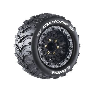 Louise R/C MFT MT-Cyclone Soft 1/10 Monster Truck Tires, 12, 14, 17mm Removable Hex - 1 Pair - Xtreme RC