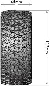 SC-Hummer 1/10 Short Course Tires, Soft, 12, 14 & 17mm Removable Hex on Black Rim (2) - Xtreme RC
