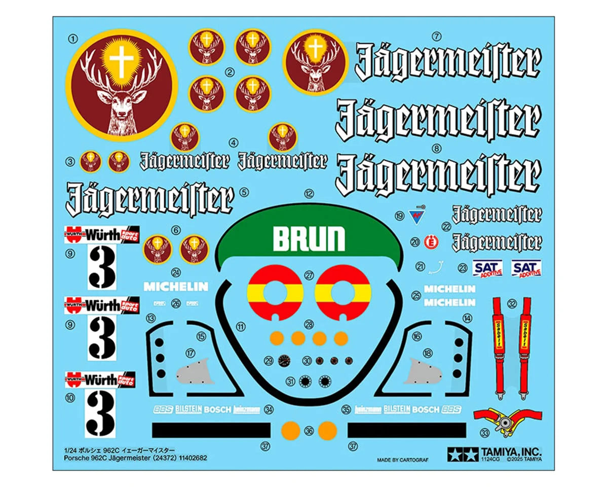 Tamiya 1/24 Porsche 962C Jagermeister Plastic Model Kit - Xtreme RC