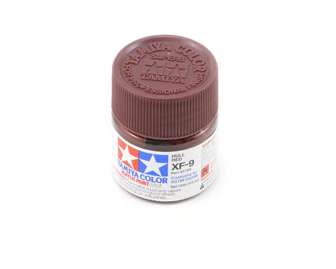 Acrylic Mini XF-9 Hull Red Paint, 10ml Bottle - Xtreme RC