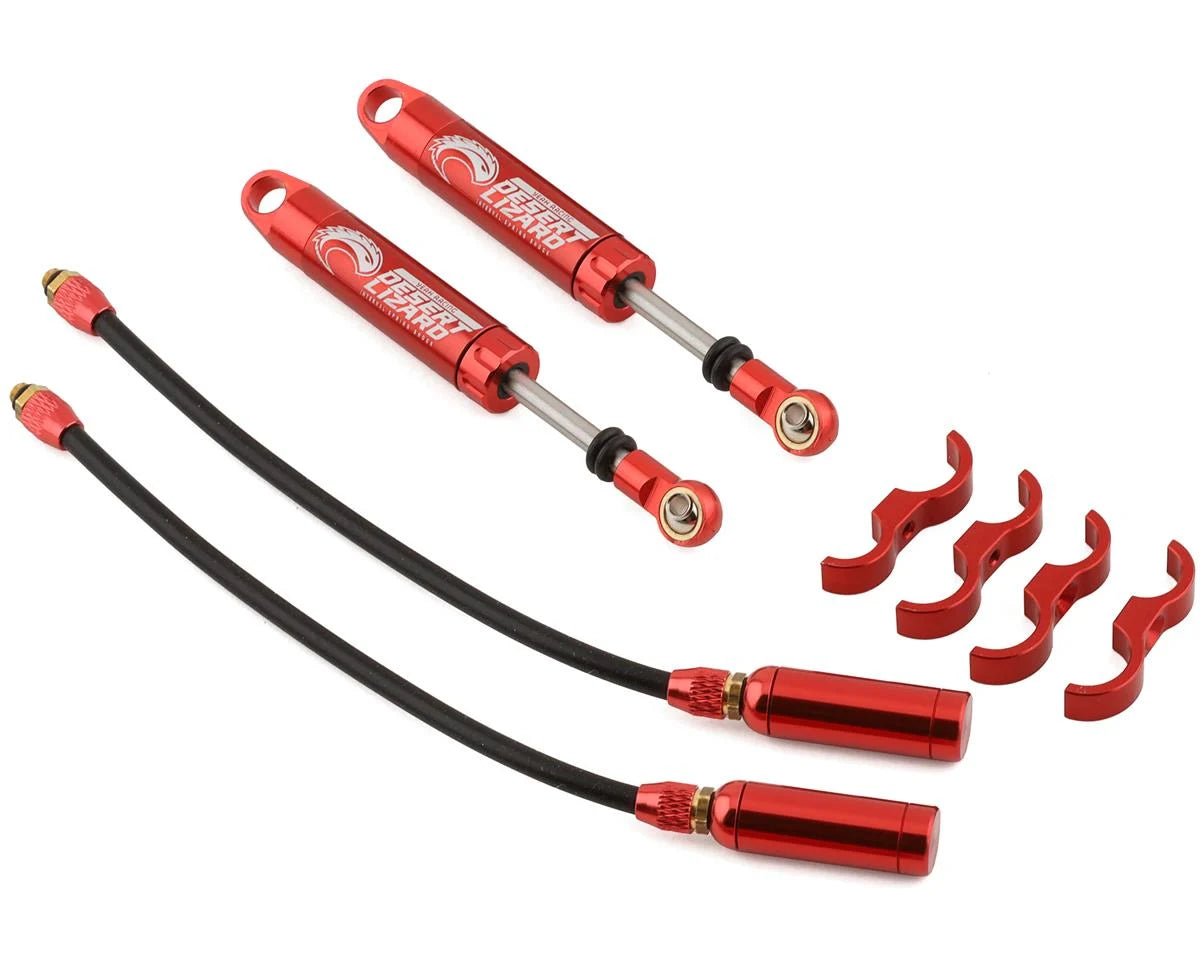 Yeah Racing Desert Lizard Piggyback Shocks w/Reservoir (Red) (2) (90mm) - Xtreme RC