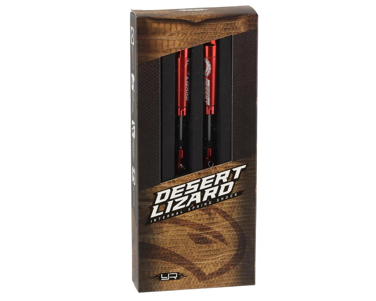 Yeah Racing Desert Lizard Piggyback Shocks w/Reservoir (Red) (2) (90mm) - Xtreme RC