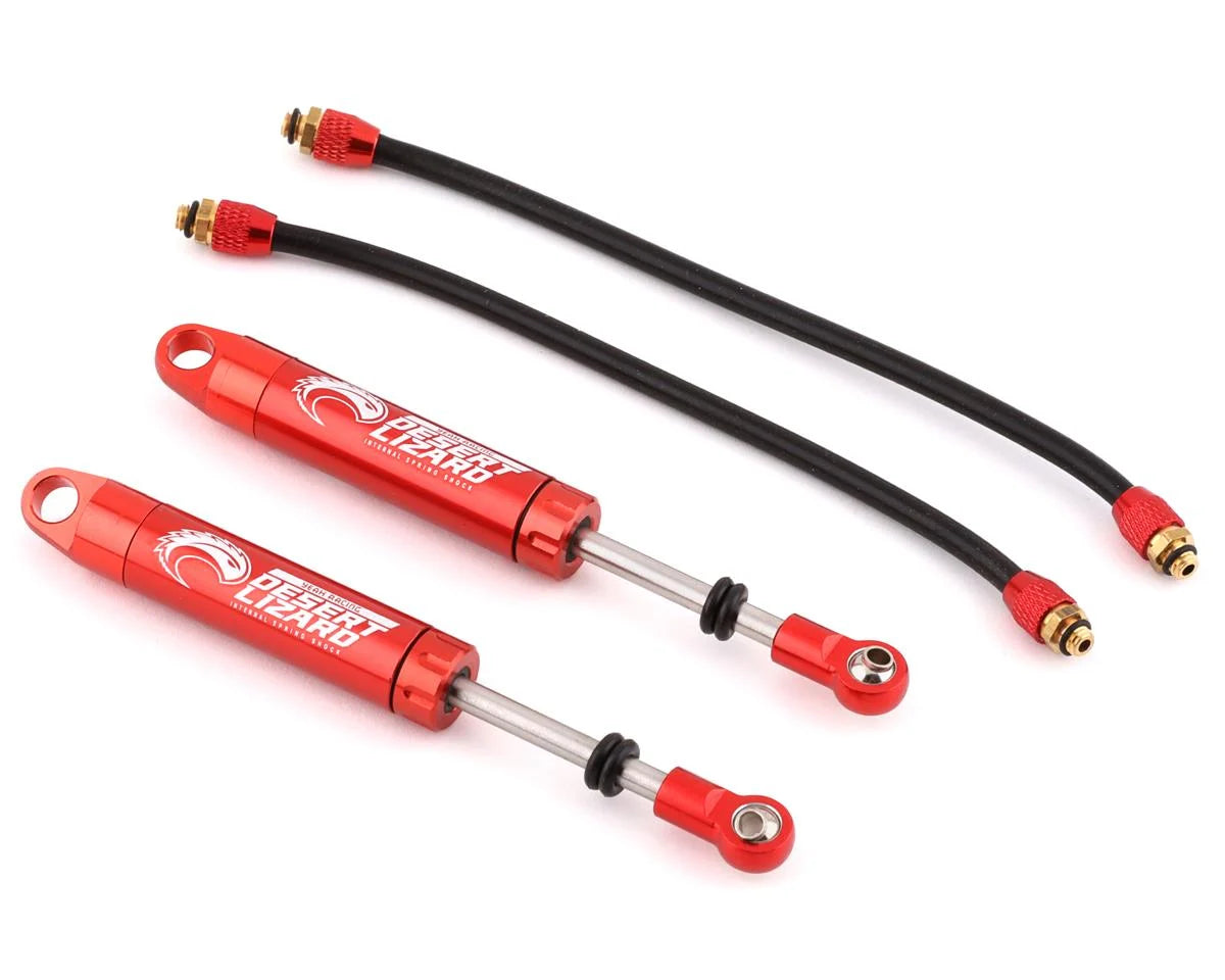 Yeah Racing Desert Lizard Piggyback Shocks w/Reservoir (Red) (2) (100mm - Xtreme RC