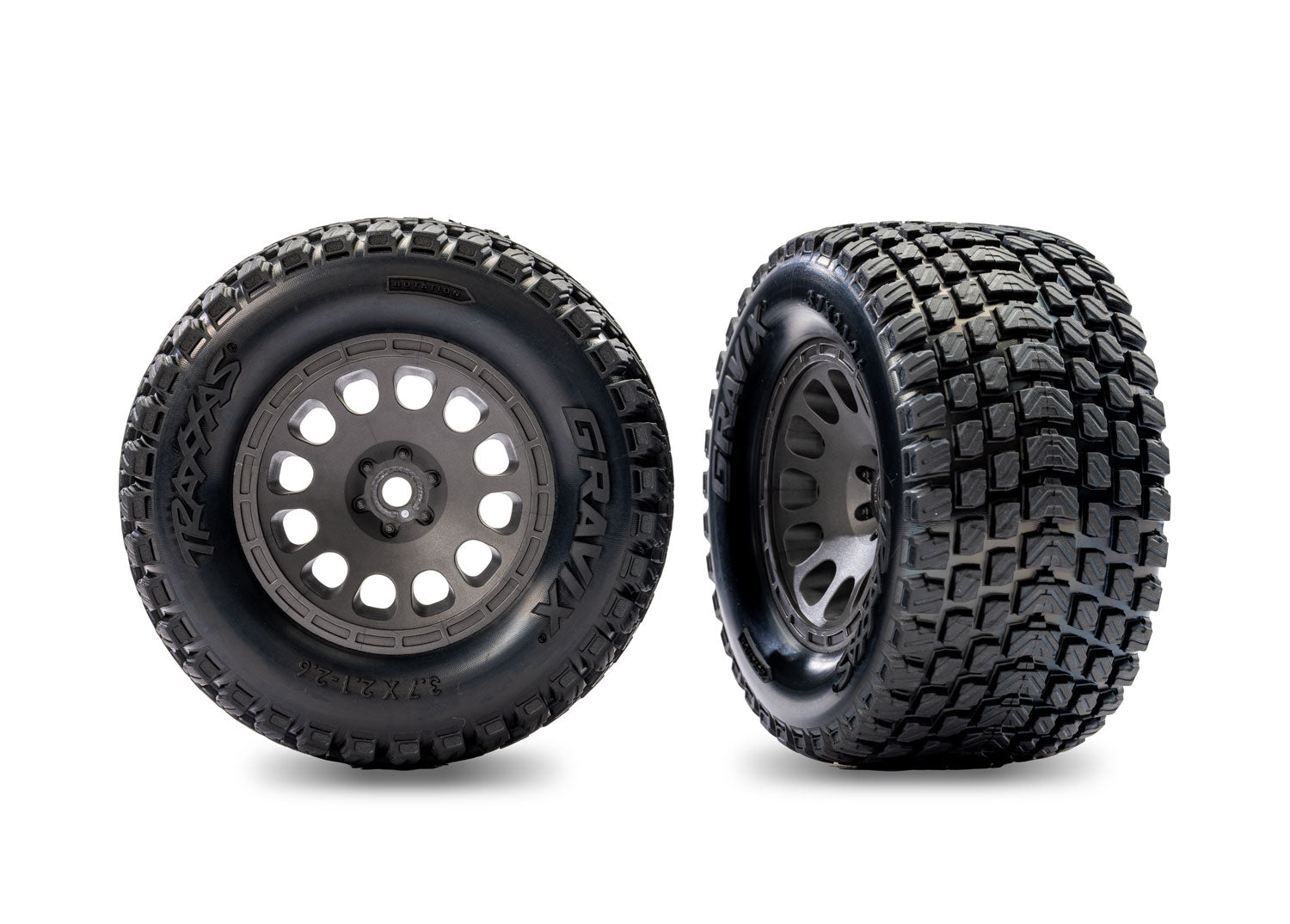 Gray Rear Mini XRT Wheels w/ Gravix Tires (2) - Xtreme RC