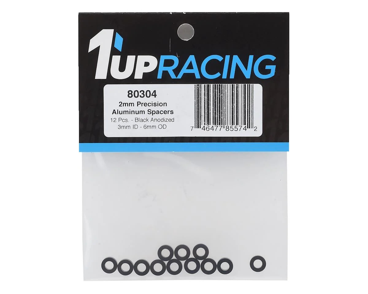 1UP Racing 3x6mm Precision Aluminum Shims (Black) (12) (2mm) - Xtreme RC