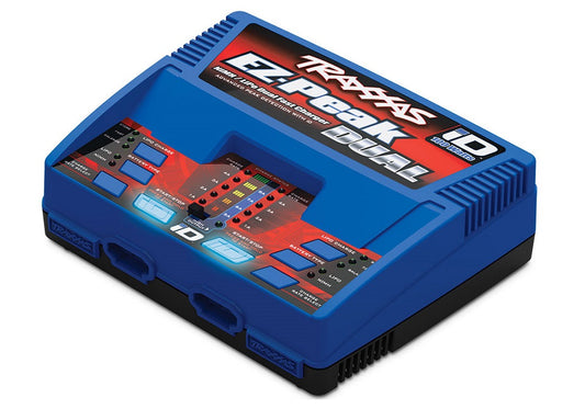 Charger, dual, EZ-Peak Plus, 100W, NiMH/LiPo with iD Auto Battery Identification - Xtreme RC