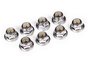 4mm Flanged Nylon Lock Nut (Steel Serrated 8pcs) - Xtreme RC