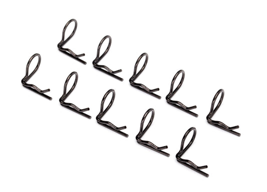 Body clip (mounting clip), angled, 90-degrees (black) (10) - Xtreme RC