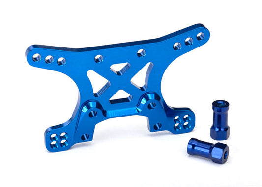 Shock tower, front, 7075-T6 aluminum (blue-anodized) - Xtreme RC