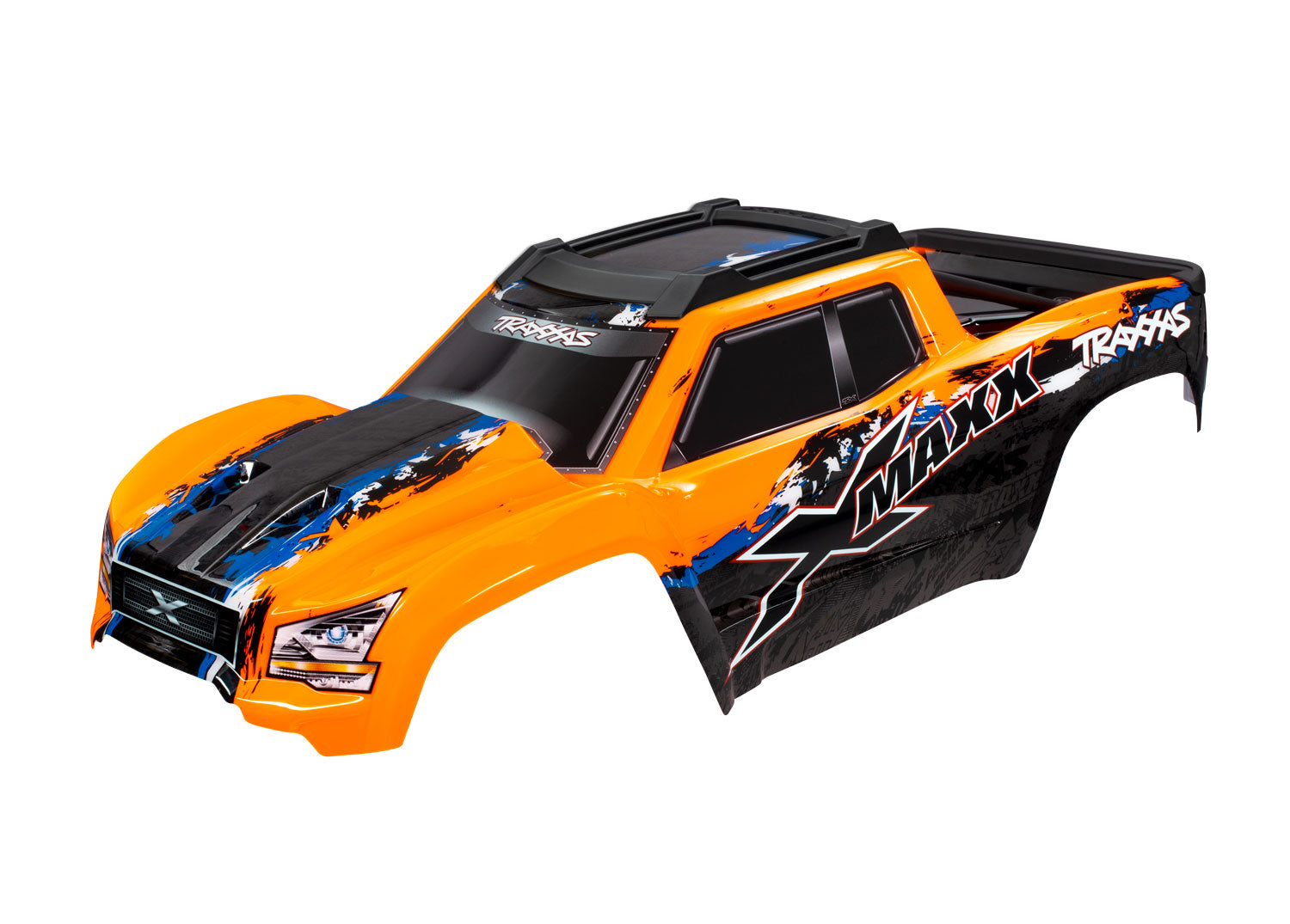 BODY, X-MAXX ORANGE (PAINTED, DECALS APPLIED) - Xtreme RC