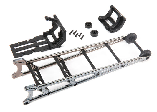 Wheelie bar, black chrome (assembled)/ wheelie bar mount - Xtreme RC