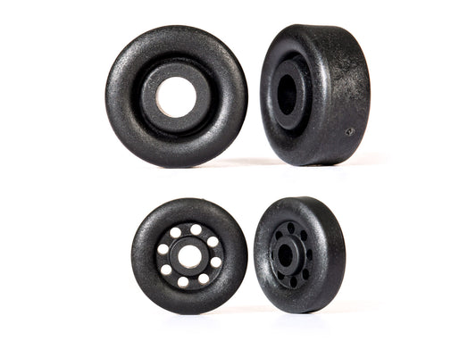 Wheels, wheelie bar, black (26mm (2), 18mm (2)) - Xtreme RC