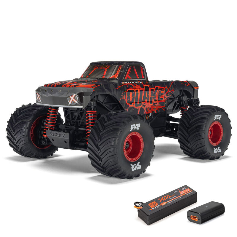 1/16 QUAKE GROM 4X4 RTR Brushed Monster Truck (Battery & Charger Included), Red - Xtreme RC