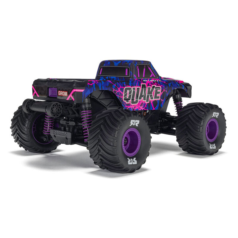 1/16 QUAKE GROM 4X4 RTR Brushed Monster Truck (Battery & Charger Included), Purple - Xtreme RC