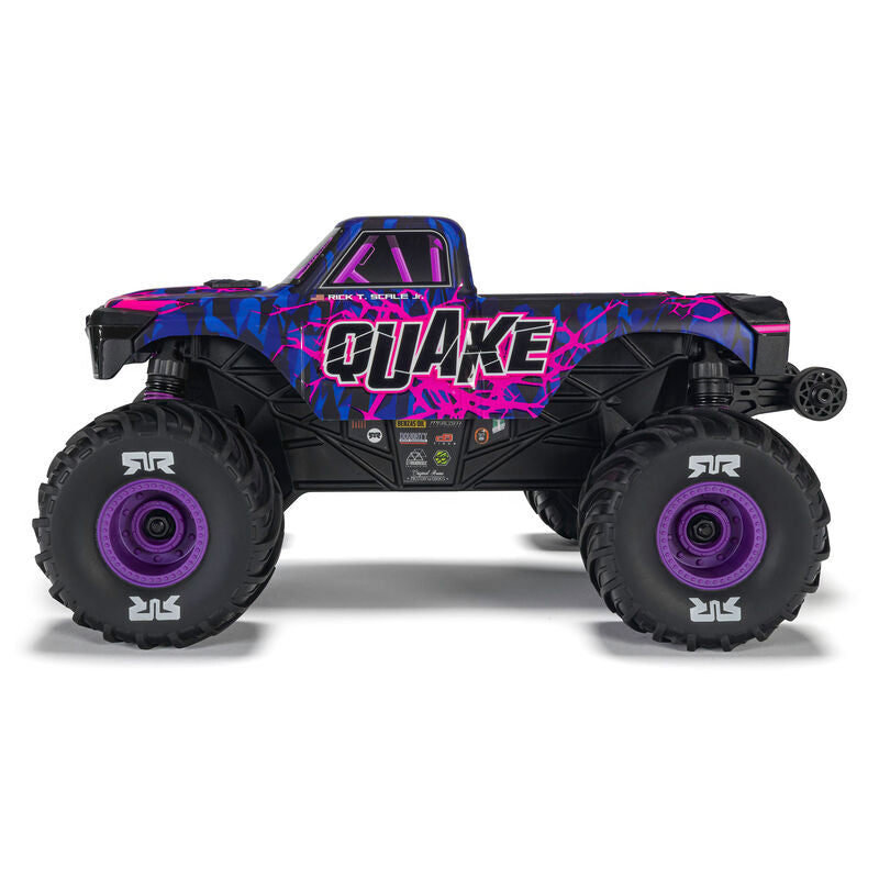 1/16 QUAKE GROM 4X4 RTR Brushed Monster Truck (Battery & Charger Included), Purple - Xtreme RC