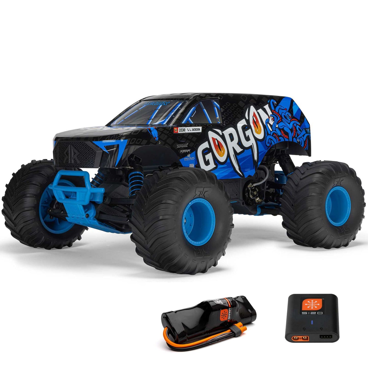 1/10 GORGON 2WD RTR Brushed Monster Truck (Battery & Charger Included), Blue - Xtreme RC