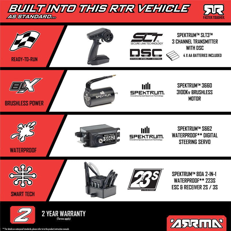 1/10 VORTEKS 4X4 223S BLX BRUSHLESS STADIUM TRUCK RTR WITH DSC, PURPLE - Xtreme RC
