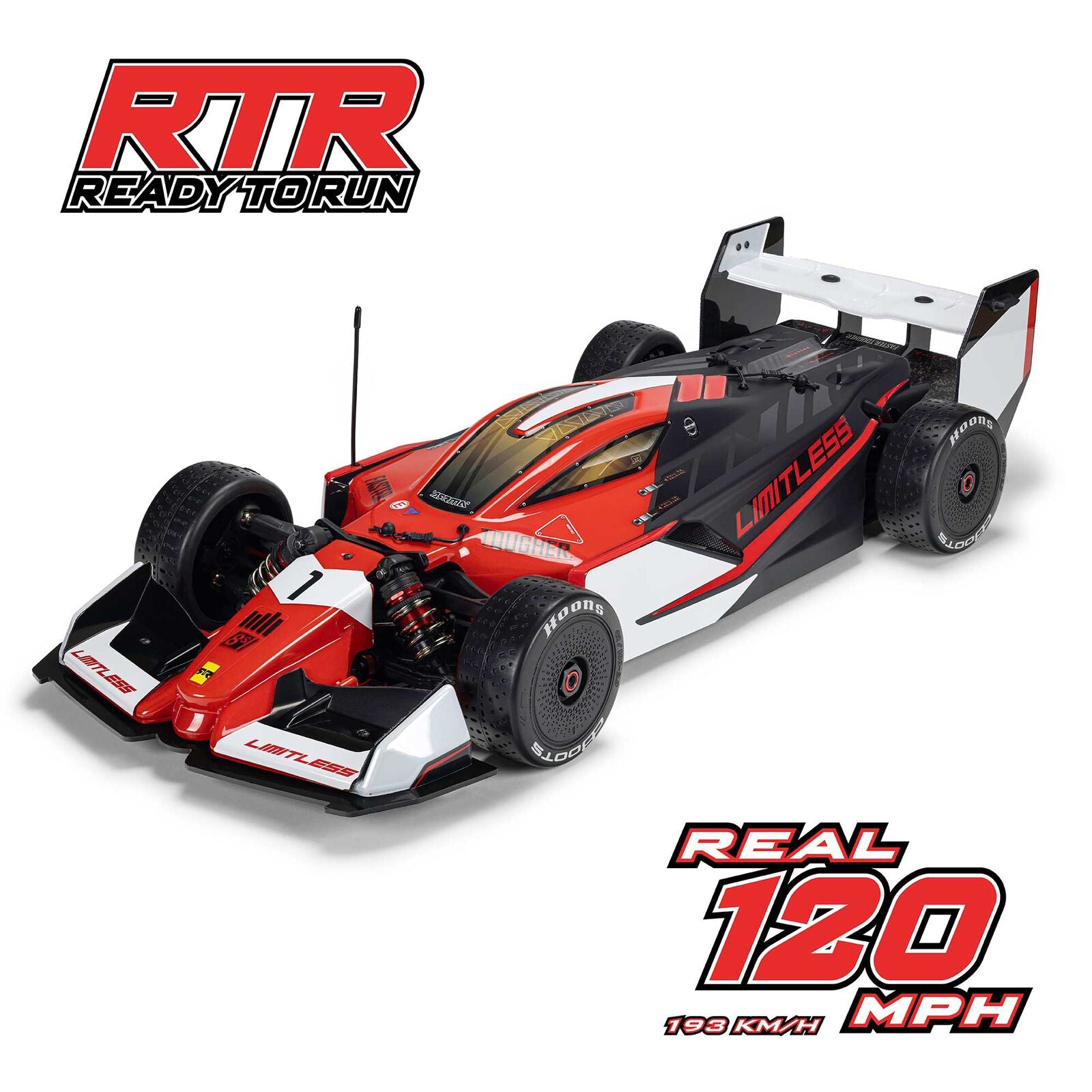 1/7 LIMITLESS 120 8S BLX SPEED MACHINE RTR w AVC, Red/Black - Xtreme RC