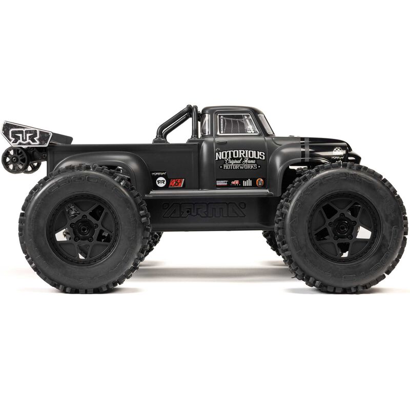 1/8 NOTORIOUS 6S 4X4 RTR Brushless Stunt Truck, Black - Xtreme RC