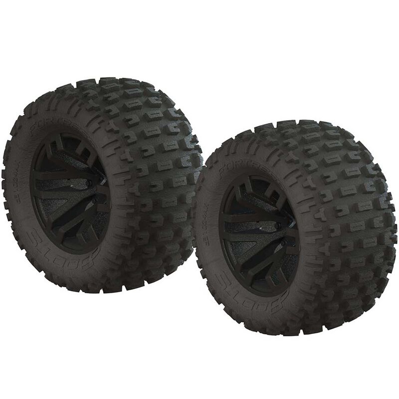 dBoots Fortress MT Tire Set Glued Black - Xtreme RC