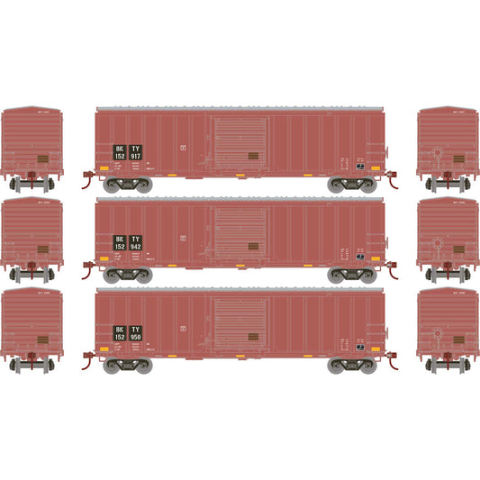HO 50' ACF Outer Post Box Car, BKTY #152917 / 152942 / 152950 (3)