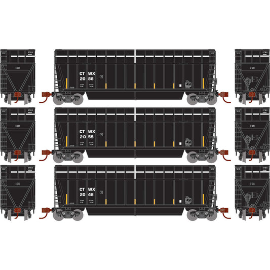 N ATH Berwick Bathtub Extended Side Gondola, CTWX #2048/2055/2088 (3)