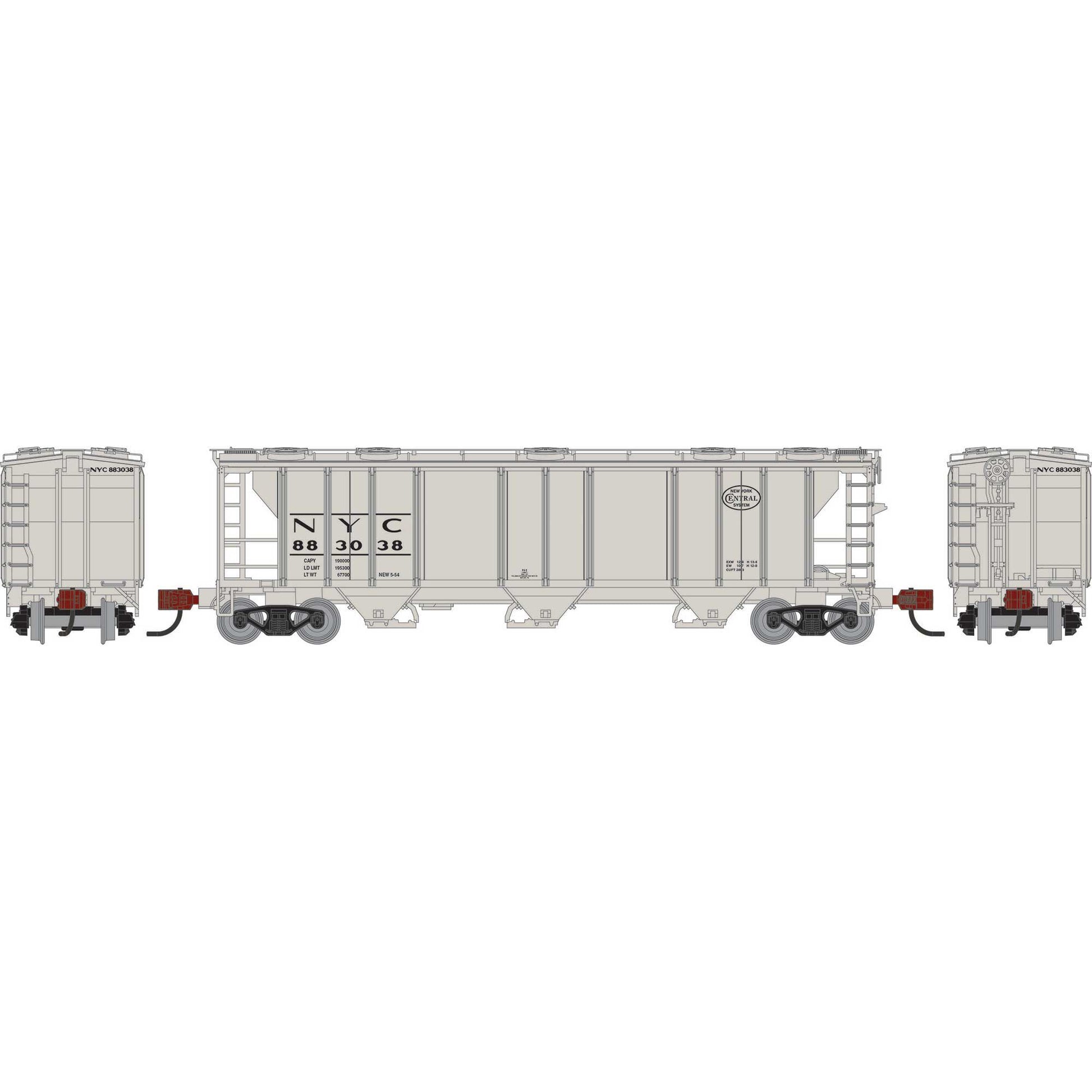 N PS-2 2893 3-Bay Covered Hopper, NYC #883038