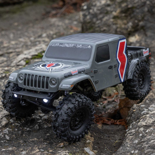 SCX24 Summit Racing Jeep Gladiator 4x4 Rock Crawler RTR, Gray