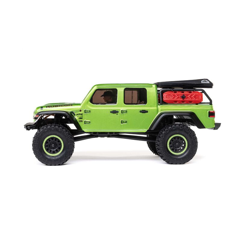 1/24 SCX24 Jeep JT Gladiator 4X4 RTR Brushed Rock Crawler (Battery & Charger Included), Green - Xtreme RC