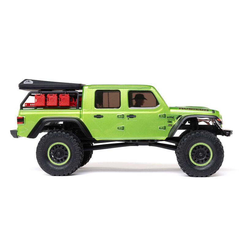 1/24 SCX24 Jeep JT Gladiator 4X4 RTR Brushed Rock Crawler (Battery & Charger Included), Green - Xtreme RC