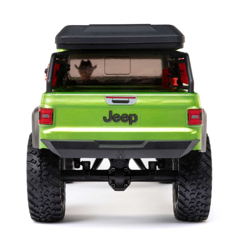 1/24 SCX24 Jeep JT Gladiator 4X4 RTR Brushed Rock Crawler (Battery & Charger Included), Green - Xtreme RC