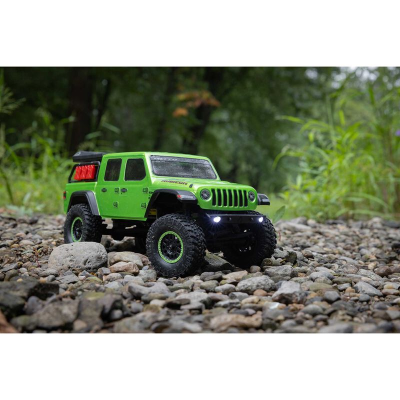 1/24 SCX24 Jeep JT Gladiator 4X4 RTR Brushed Rock Crawler (Battery & Charger Included), Green - Xtreme RC
