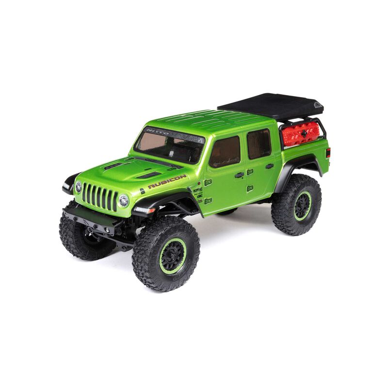 1/24 SCX24 Jeep JT Gladiator 4X4 RTR Brushed Rock Crawler (Battery & Charger Included), Green - Xtreme RC