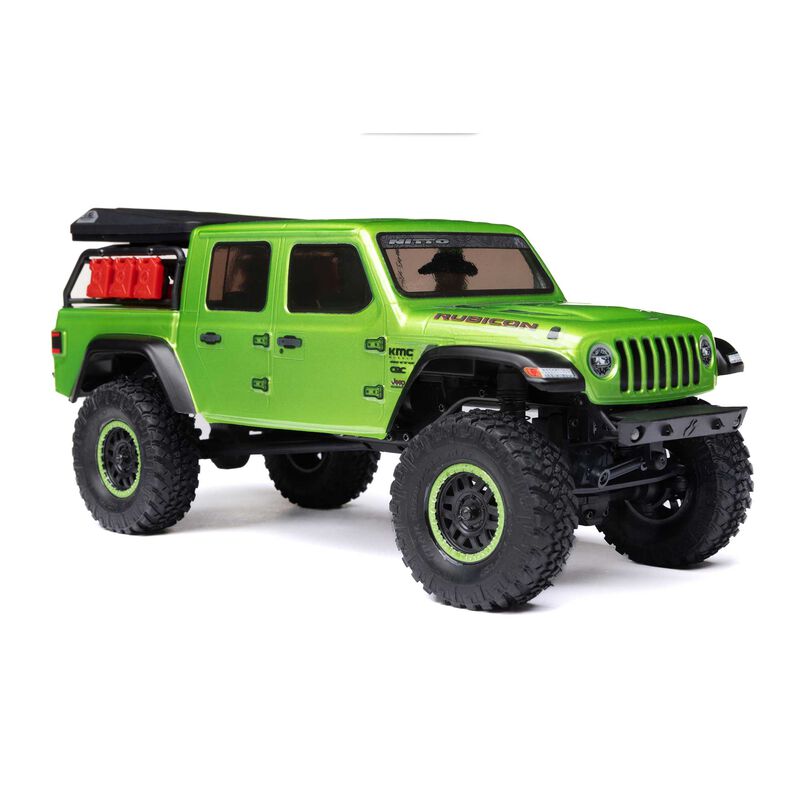 1/24 SCX24 Jeep JT Gladiator 4X4 RTR Brushed Rock Crawler (Battery & Charger Included), Green - Xtreme RC