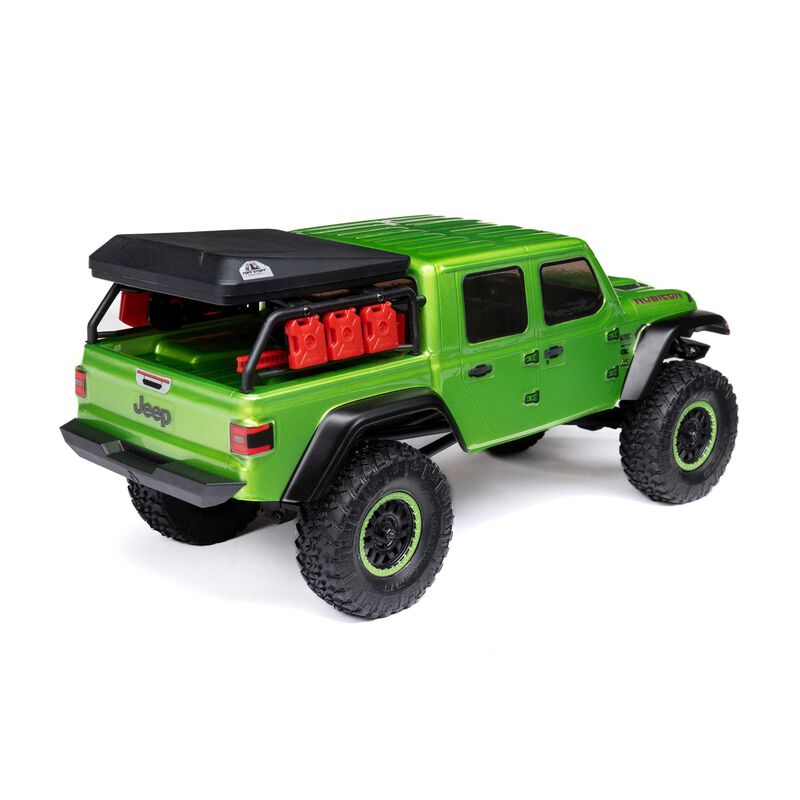 1/24 SCX24 Jeep JT Gladiator 4X4 RTR Brushed Rock Crawler (Battery & Charger Included), Green - Xtreme RC
