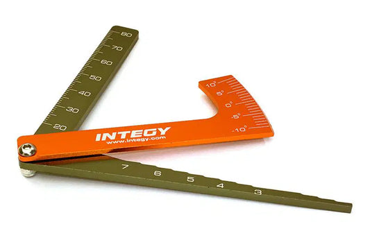 Aluminum Alloy Ruler, Ride Height 1.5-to-7.0mm& Camber Gauge for 1/10 TC & Drift