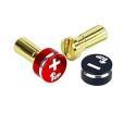 LowPro Bullet Plugs & Grips, 5mm, Red/Black - Xtreme RC