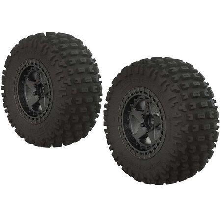 1/10 dBoots Fortress SC 2.2/3.0 Pre-Mounted Tires, 14mm Hex, Black Chrome (2) - Xtreme RC