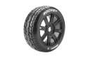 Louise R/C B-Rocket 1/8 Off-Road Buggy Tires, 17mm Hex, Mounted on Black Spoke Rim, Soft, Front/Rear (2) - Xtreme RC