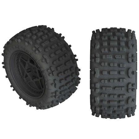 1/10 dBoots Backflip LP Front/Rear 3.8 Pre-Mounted Tires, 17mm Hex, Black (2): 4S - Xtreme RC