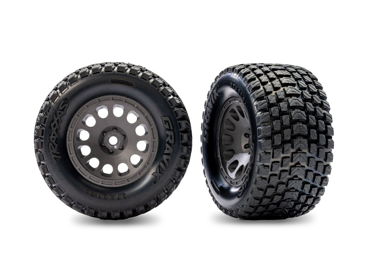 Gray Rear Mini XRT Wheels w/ Gravix Tires (2) - Xtreme RC