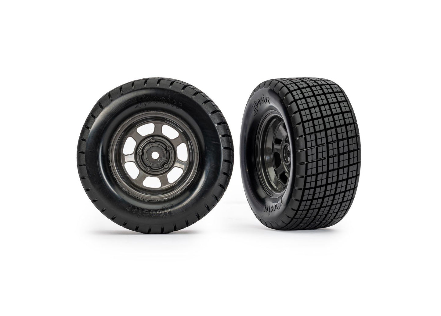 Dirt Oval Gray Rear Wheels w/ Hoosier Tires (2) - Xtreme RC