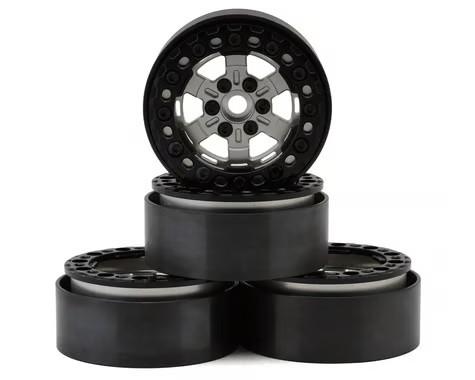JConcepts Jammer 2.2" Beadlock Aluminum Crawler Wheels (4) (Silver/Black)