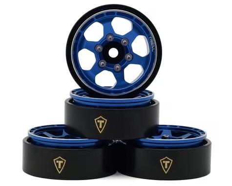 Treal Hobby Type D 1.0" Concave 6-Spoke Beadlock Wheels (Blue) (4) (21.2g) - Xtreme RC