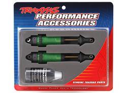 Shocks, GTR xx-long green-anodized, PTFE-coated bodies with TiN shafts (fully assembled, without springs) (2) - Xtreme RC