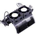 Power Hobby Heat Sink w/ Twin Tornado High Speed Fans, for 1/8 Motors, Black - Xtreme RC